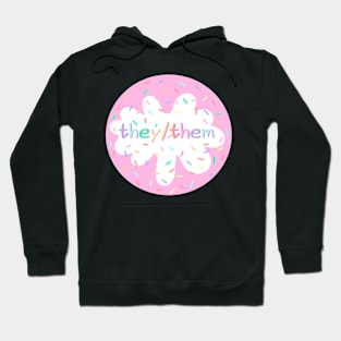 Birthday Cake They/Them Pronoun Pin Hoodie